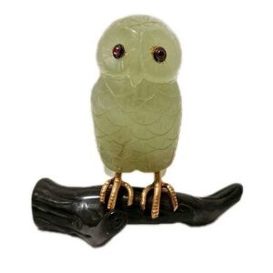 Beautiful Carved Jade Owl Figurine